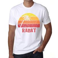 Men’s Vintage Tee Shirt Graphic T Shirt Rabat Sunset White XS
