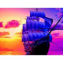 5D DIY Diamond Painting Purple Sky Embroidery Mosaic Cross Stitch Rhinestone Decoration 20X30CM blue