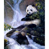 Deimantinė tapyba kryželiu Siuvinėti gyvūnas Panda Visas apvalus deimantinis siuvinėjimas Deimantinė mozaika namų dekoras 20X30CM white