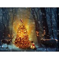 Diamond Painting Cartoon Christmas Tree Deer Rhinestone Painting Wallpaper 5D Christmas Decorations 20X30CM brown