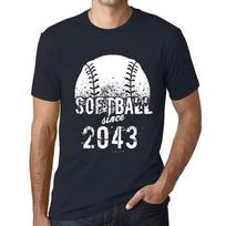 Men’s Vintage Tee Shirt Graphic T Shirt Softball Since 2043 Navy XS bedugnė