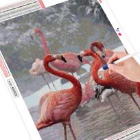 Deimantinė tapyba Flamingo Visas gręžimas Deimantinis siuvinėjimas Gyvūnų deimantinė mozaika Kalnų krištolų paveikslas 20X30CM gray