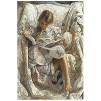 Diamond Painting A Girl Reading A Book Diamond Embroidery Full Drill Cross Stitch Wall Sticker 20X30CM beige