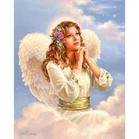 Diy Diamond Painting Angel Girl Picture of Rhinestone Religions Cross Stitch Full Diamond Embroidery 20X30CM brown
