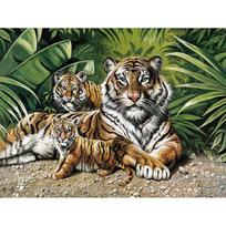 5D Diamond Painting Tiger Family Full Round Drill Deimantinis siuvinėjimas 20X30CM beige