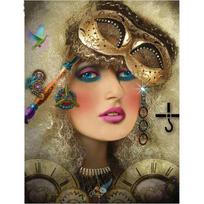 5D DIY Diamond Painting Beautiful lady Diamond Embroidery Home Decoration 20X30CM black