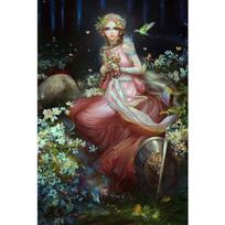 Full Drill Diamond Embroidery Pretty Girl Diamond Painting Cross Stitch 20X30CM gray