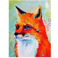 Pilnas 5D „pasidaryk pats“ deimantinis paveikslas animacinis filmas „Animal Fox“ mozaikos siuvinėjimas kryželiu namų dekoras Rankų darbo 25x30cm red