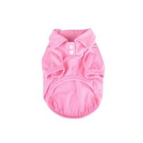 Pet Clothes - Pet Shirt Lapel Design Sweat-absorbent Solid Color Dog Two-legged T-shirt L rožinė
