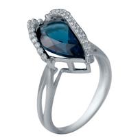 Sidabrinis žiedas su Londono mėlynu topazu 3,582 ct (2034513) 3 gramai. 925 pavyzdžiai 17.5 mėlyna