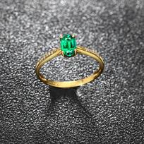 SACE GEMS paprastas vario lydinio žiedas 24K žalias cirkonis atidaromas žiedas moteriškas papuošalų žiedas Open gray