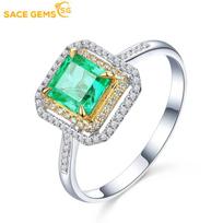 SACE GEMS Classic Luxury Green Zircon Ring Ladies Jewelry Wedding Promise Party Gift open white