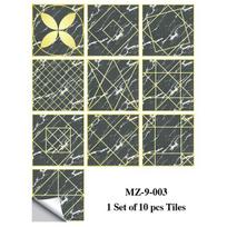 10pcs Light Luxury Green Marble Tiles Floor Sticker Kitchen Bathroom Wardrobe Decor Leather Texture Wear-resistan Wall Decals 15cmX15cmX10pcs