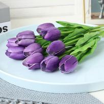 5PCS Pu Mini tulpė modeliavimas gėlių vestuvių vakarėlis šventė namų dekoravimas modeliavimas augalas dirbtinės gėlės ins style touch tulpė violetinė