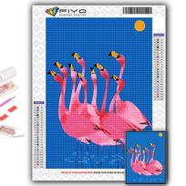 Populiarus 5D Pasidaryk pats Kryželiu Siuvinėjimo Gyvūnas Flamingas Tapyba Pilnas Deimantinis Kryželiu Siuvinėjimo Amatai Rinkinys Sienos Lipdukas Namų Dekoras Full Square 20X30CM blue