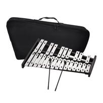 25 Note Glockenspiel ksilofono medinio pagrindo aliuminio strypai su 2 plaktukais mokomoji muzikinė medžiaga sidabras