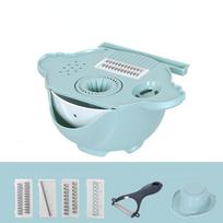 Multi-functional Vegetable Cutter Vegetable Cutter Grinder Vegetable Cleaning Drainage Basket for Shredded Potatoes and Onions Slice of Ingredients A mėlyna