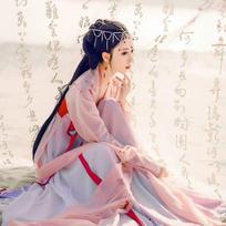 Hanfu mergina kiniško stiliaus audinio vasarinė suknelė Antikvarinis Tang kostiumas super fėjos kostiumo suknelė mažos mergaitės undinėlės princesės sijonas apatinis trikotažas XL beige