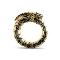 Gotikinis pankų senovinis nerūdijančio plieno drakono žiedas vyrams amuletas drakonas mitologija gyvūnas vyriškas žiedas retro vikingų drakono žiedas papuošalai 9