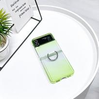 For Samsung Galaxy Z Flip 4 3 Case Gradient Transparent Ring Bracket All -Inclusive Folding Shockproof Protection Hard Back Cover For Samsung Z Flip 4 žalia
