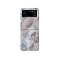 For Samsung Galaxy Z Flip 4 Case 3 Leaf Oil Painting Folding Cases For Samsung Z Flip 3 5g Zflip4 Shockproof Hard Back Cover Galaxy Z Flip 3