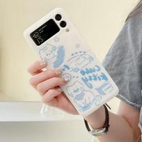 Samsung Z Flip 4 dėklas Mielas šuo Plokščiai sulankstomo telefono dėklas Samsung Z Flip 3 5g Zflip4 Atsparus smūgiams Minkštas silikoninis galinis dangtelis Z Flip 4 gray