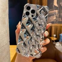 Prabangus Glitter Diamond apyrankės telefono dėklas, skirtas iPhone 14 13 12 11 Pro Max Xr Xs Max 14 Plus 3D padengimu smūgiams atsparus dangtelis For iPhone 14Pro Max black
