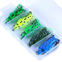 5PCS Frog Lure 8g 5.5cm Realistic Fishing Frog with Carbon Hooks Vivid Wobbler Fishing