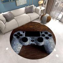 Svetainės mados kilimėlis Gamer Apvalus kilimas Žaidimų konsolė Miegamojo kilimėliai berniukų kėdžių kilimėlis Vaikai Žaisti 3D grindų ploto kilimėlis įėjimo durų kilimėlis Diameter 60cm