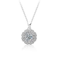 Original Design Kaleidoscope Necklace Women's 925 Sterling Silver Mosan Diamond Pendant Niche Temperament Collarbone Choker Jewelry Ins white