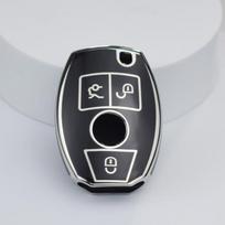 TPU automobilio nuotolinio rakto dėklo dangtelis, skirtas Mercedes Benz ABGR klasės GLA GLK W176 W204 W251 W463 Shell Fob laikiklio raktų pakabuko priedai juoda