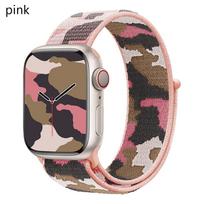 Nylon Loop Strap for Watch Band 45mm 41mm 44mm 40mm 42mm 38mm watchband Camouflage bracelet for iwatch series 4 3 5 6 7 38/40/41MM