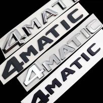 4MATIC 4 MATIC Automobilio bagažinės chromuoti juodi raidžių emblema ženkliukas lipdukas A B C E G S ML SL CL GLA CLA klasei Flat font sidabras