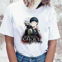 Tokyo Ghoul marškinėliai Moteriški Harajuku Juokingi marškinėliai Moteriški marškinėliai Drabužiai Korėjiečių Top Graphic Ulzzang S balta