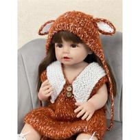 55 CM 22 colių Reborn Dolls Realistiškos pilno silikono Baby Bebe naujagimio mergaitės lėlės princesės mažylio žaislas beige