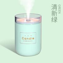 280ml Air Humidifier Led Candle Ultrasonic Cool Mist Essential Oil Diffuser Usb Aroma Lamp Car Purifier Fogger Mist Maker Green white