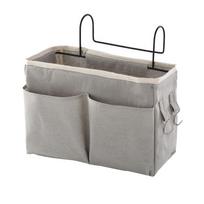 1pc Nordic Bedside Storage Bag Cotton Linen Bed Basket Hanging Organizer For Dorm Room Bunk Bedroom Organizer Storage Pockets pilka