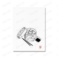 Virtuvė Japoniškas maistas Sienos Meno spaudiniai Koldūnai Ramen Plakatai Sėkmės Daruma drobė Tapyba Paveikslėliai svetainės dekoravimui (su rėmeliu) 15*20cm(with frame)