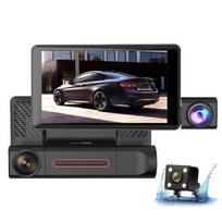 1080P DVR Dash Camera 3-Lens Front & Inside & Rear Camera Driving Recorder 4 Inch Screen Dashcam juoda