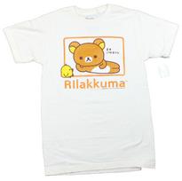 Rilakkuma Unisex Marškinėliai Atsipalaidavimas Su Paukšteliu Draugu Balti S