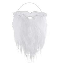 Kalėdų Kalėdų Senelio barzda Realistiška garbanota pūkuota minkšta elastinė juosta suaugusiems vaikams Kalėdų senelio cosplay netikras baltas rankenos ūsų vakarėlio kostiumas balta
