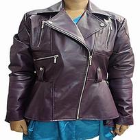 Womens Purple PEPLUM Style Leather Jacket, Biker Flare Leather, TrendSetter Peplum Designer Jacket, ASYMMETRIC Slim Fit, Frock For Ladies,GIFT FOR HER XS violetinė