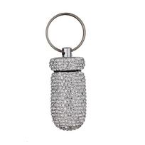 Portable Pill Cases Mini Medicine Organizer Storage Bottle Sparkling Full Rhinestones Storage Containers sidabras