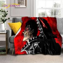 3D Anime Klasikinis Berserk Animacinis HD Antklodė, Minkšta Pledinė Antklodė Namams Miegamajam Lovai Sofai Piknikui Kelionei Biurui Dangalas Vaikams 75cm x 90cm black