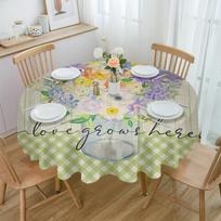 Pavasario gėlių akvarelinė languota apvali staltiesė, vandeniui atspari stalo danga, skirta vestuvių vakarėliui dekoruoti valgomojo stalo dangą 4pcs 33x48 Table mat
