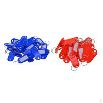 100 Pcs Waterproof Plastic Key Luggage ID Tags Rings Labels,50x 65mm blue