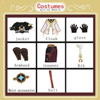 Ysir keliautojas Brolis Aether Cos apranga Pilnas komplektas Anime Cosplay apranga Vyriškas rinkinys XS ruda