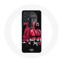 Coque pour Samsung Galaxy A32 5G Squid Game Affiche masques soldats logo coréen