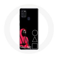 Coque Samsung Galaxy A21S Squid Game Masques Triangle carré et Cercle