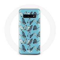 Coque pour Samsung Galaxy s10 plus Papillons Fond Bleu